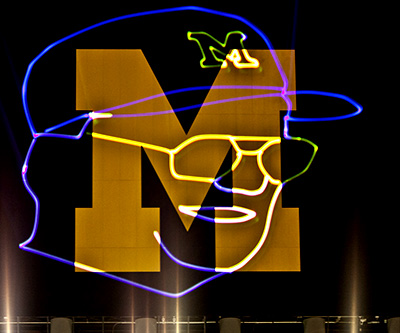 Laser Image of former coach Bo Schembechler